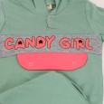 بجامة للأطفال قطعتين لون أخضر بتصميم Candy Girl