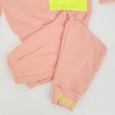 بجامة للأطفال قطعتين لون مشمشي وفسفوري