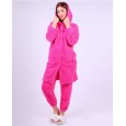 بجامة فرو قطعتين للنساء لون فوشي