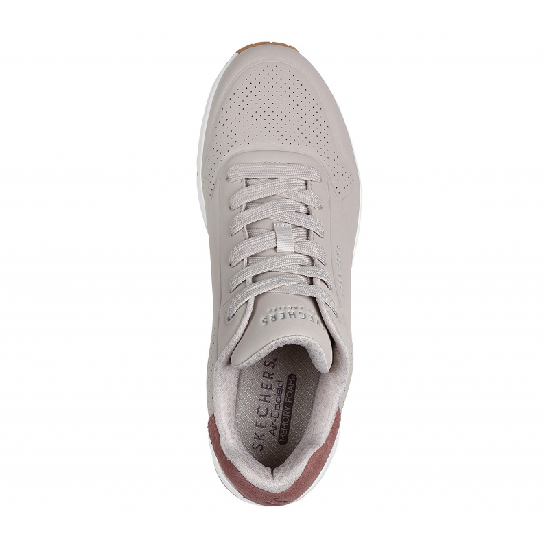 Skechers Men's Uno - Suited On Air Shoes - حذاء سكيتشرز أونو- سوتيود أون اير للرجال لون بيج ونعل أبيض