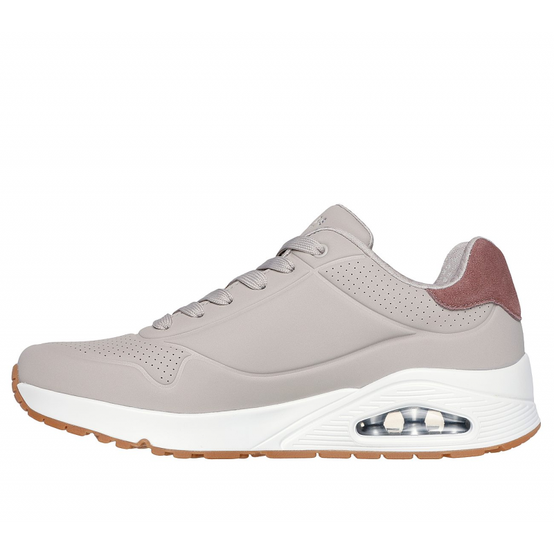 Skechers Men's Uno - Suited On Air Shoes - حذاء سكيتشرز أونو- سوتيود أون اير للرجال لون بيج ونعل أبيض