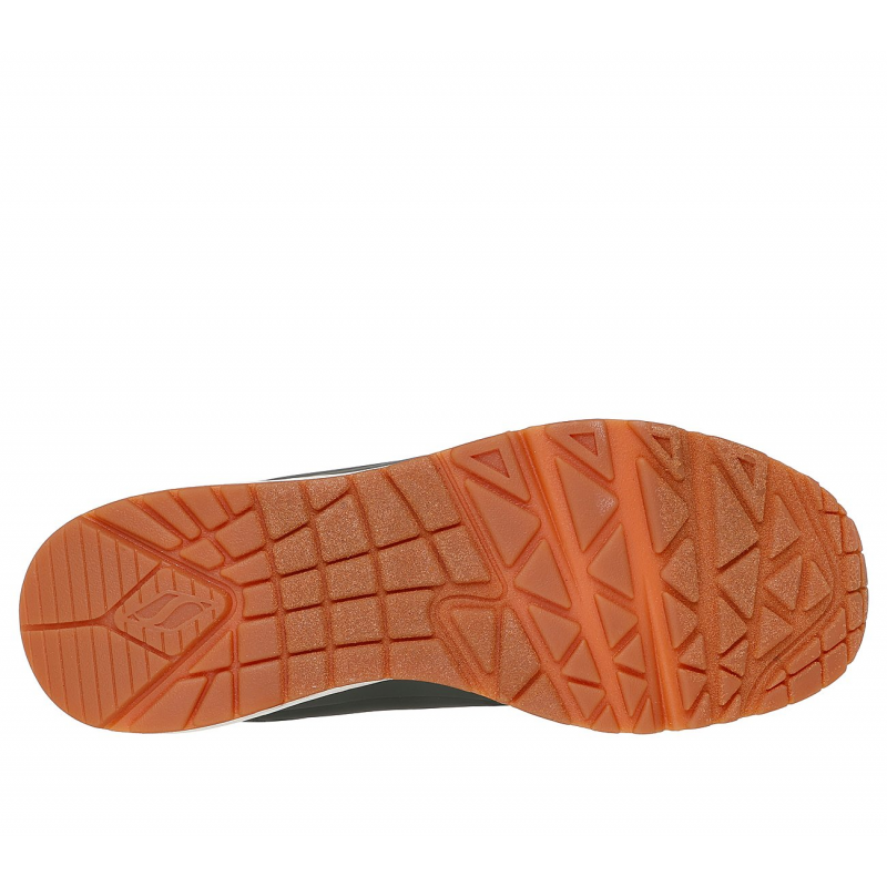 Skechers Men's Uno - Suited On Air Shoes - حذاء سكيتشرز أونو- سوتيود أون اير للرجال لون زيتي ونعل أبيض