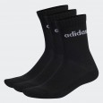 adidas Unisex' Linear Crew Cushioned Socks 3 Pairs- Black