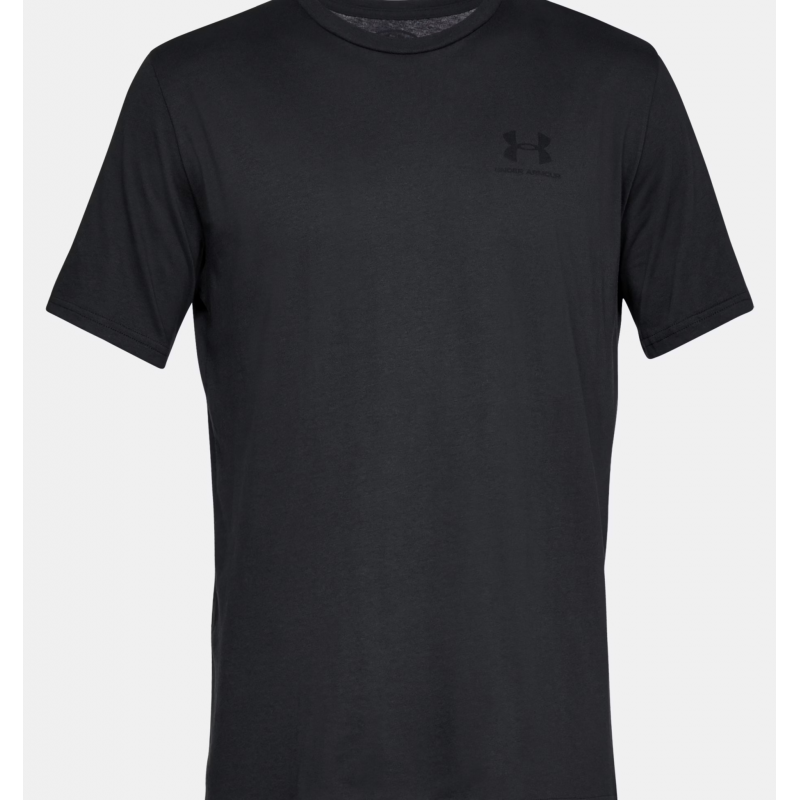 Under Armour Men's SUA Left Chest Logo Short Sleeve T-Shirt - تيشيرت أندر آرمر سبورت ستايل ليفت تشيست بأكمام قصيرة للرجال لون أسود