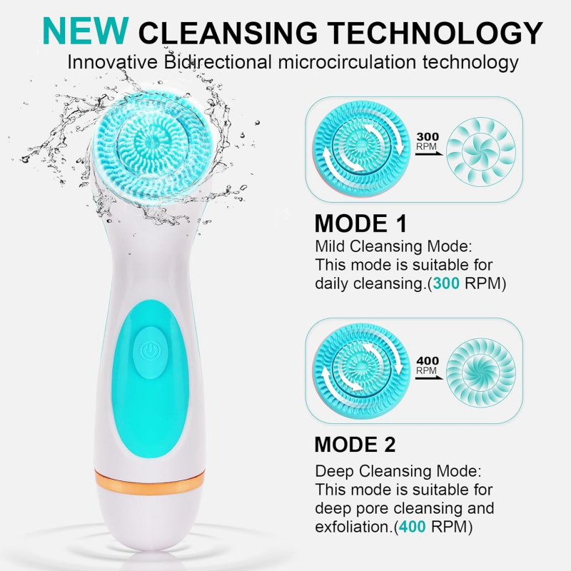 ليفة تنظيف لون ازرق 3 in 1 Facial Cleansing and Massage Device