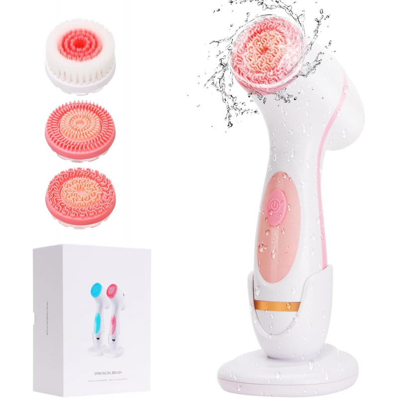ليفة تنظيف لون زهري 3 in 1 Facial Cleansing and Massage Device