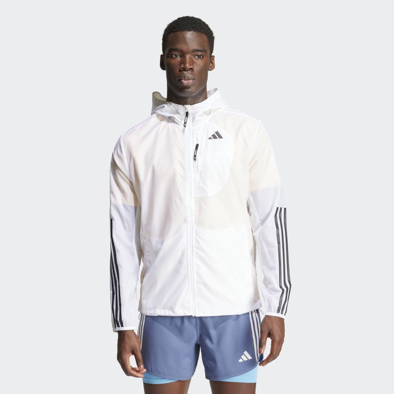 adidas Mens' Own The Run 3-Stripes Jacket - White