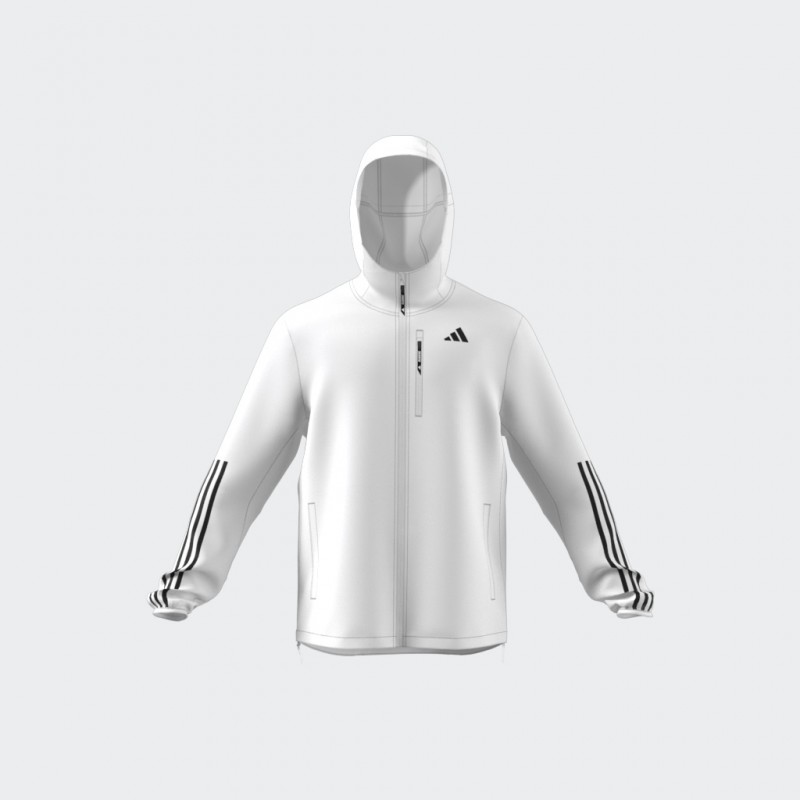 adidas Mens' Own The Run 3-Stripes Jacket - White