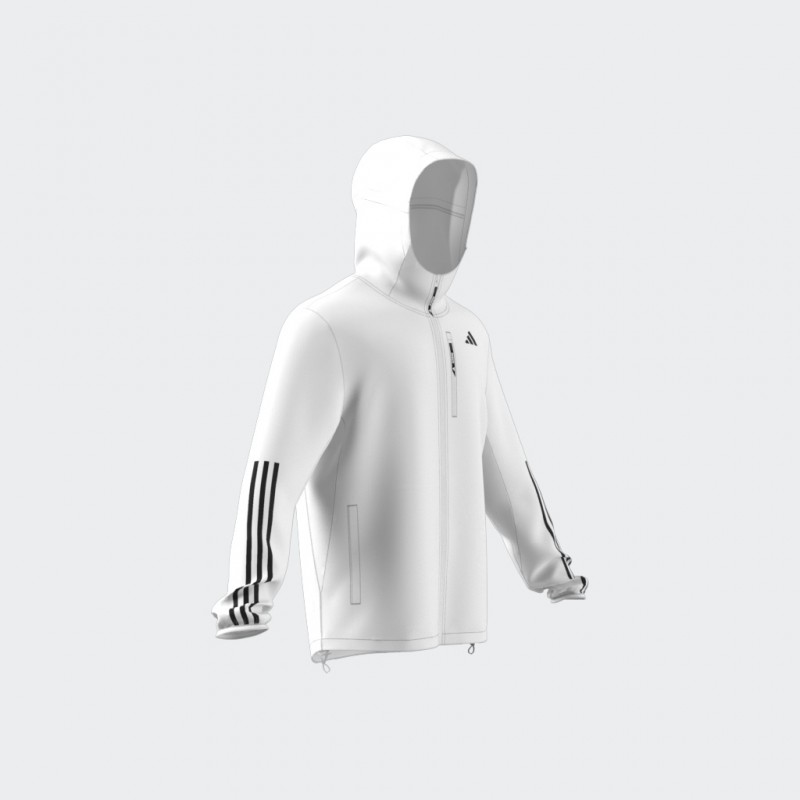 adidas Mens' Own The Run 3-Stripes Jacket - White