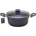 طنجرة بايركس Pyrex ألمنيوم حجم 24 سم لون رمادي