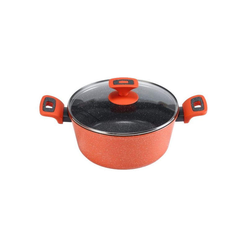 طنجرة بايركس Pyrex ألمنيوم حجم 24 سم لون احمر