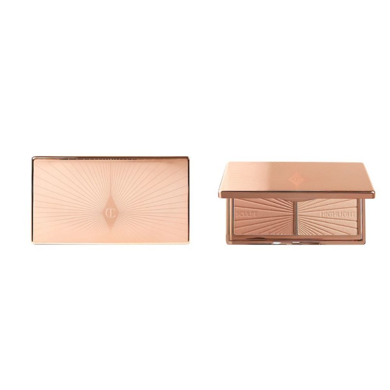 Charlotte Tilbury Filmstar Mini Bronze & Glow Contour Palette 7g - Light to Medium -باليت هايلايتر و كونتور من شارلوت تيلبري 2*3.5 غرام