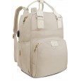 حقيبة ظهر متعددة الاستعمال مع مدخل USB لون بيج