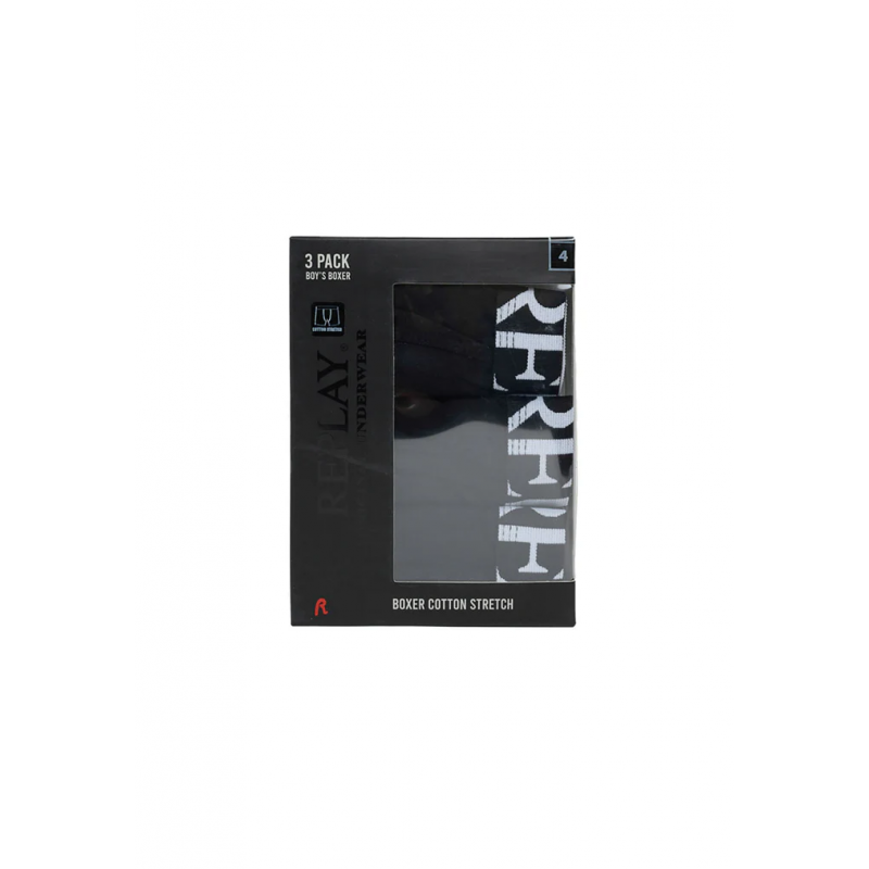 Replay Kids' RJ038 3PP Boxer- Black