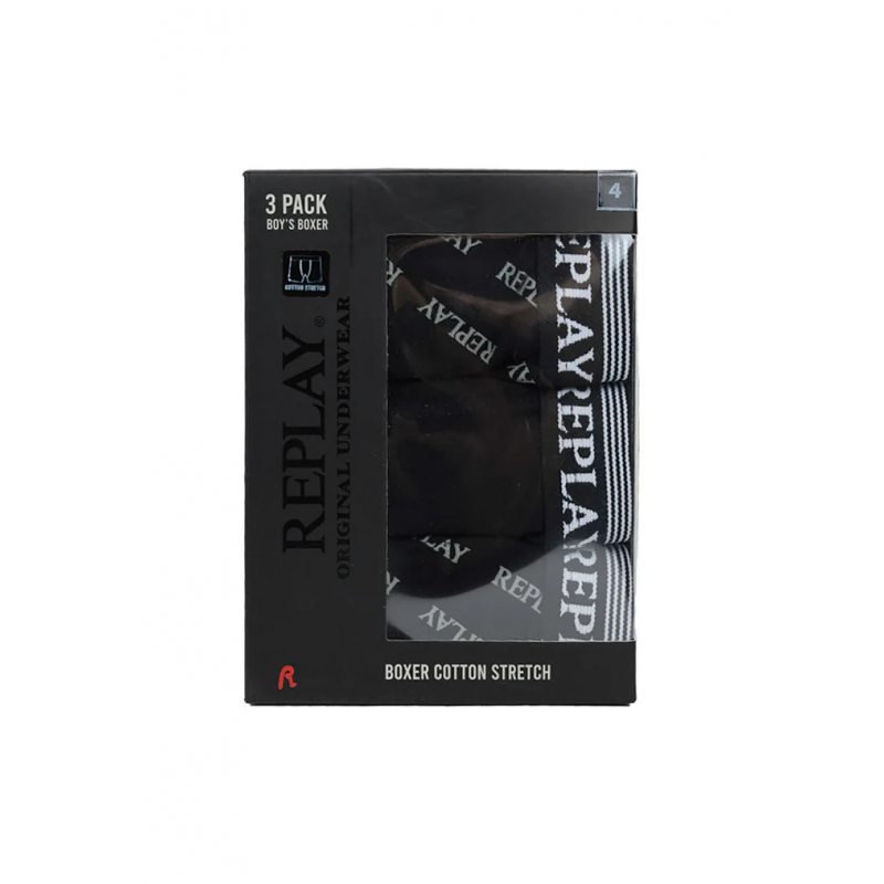Replay Kids' RJ045 3PP Boxer- Black