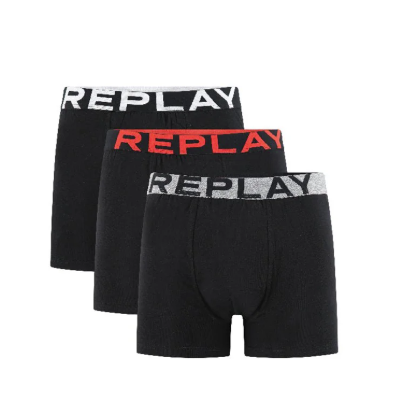 Replay Mens' R054 3PP Boxer - Black