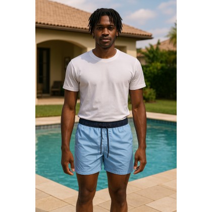 شورت شبابي قصير للرجال لون أزرق سماوي