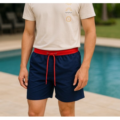 شورت شبابي قصير للرجال لون كحلي