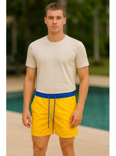 شورت شبابي قصير للرجال لون أصفر