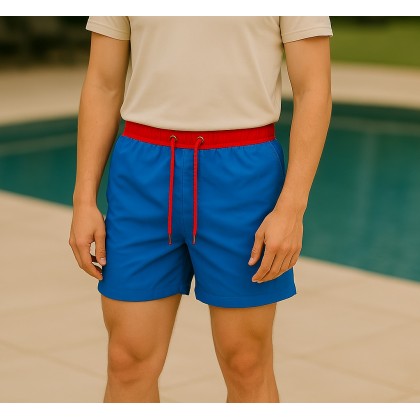 شورت شبابي قصير للرجال لون أزرق