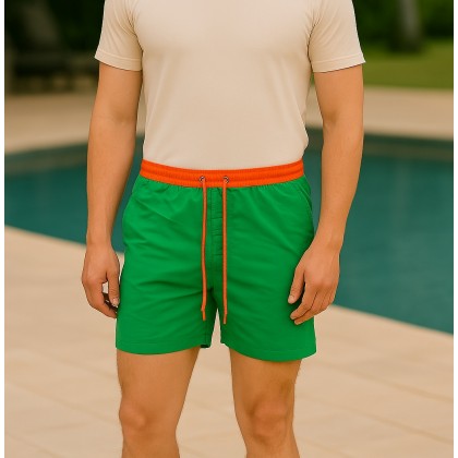 شورت شبابي قصير للرجال لون أخضر
