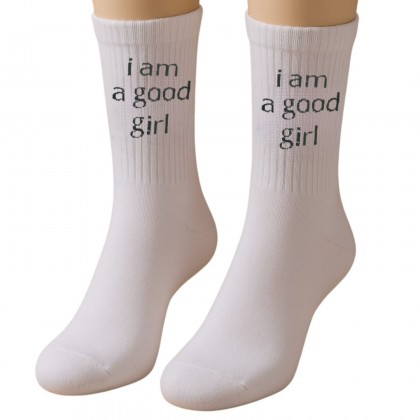 جوارب بتصميم iam a good girl (زوج واحد) للرجل لون أبيض