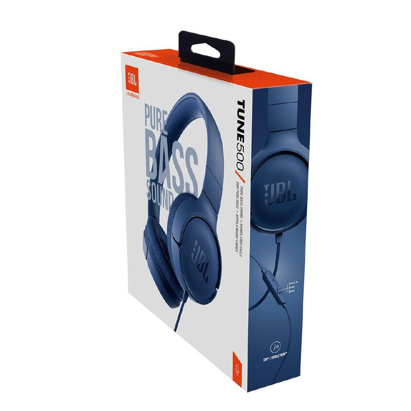 JBL Tune 500 Wired Headphones Blue