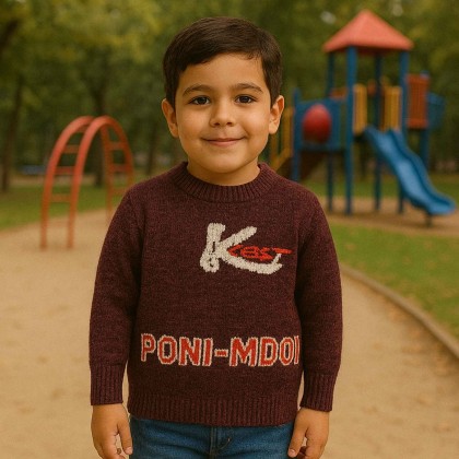 بلوزة صوف للأطفال لون بنفسجي