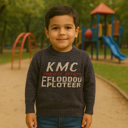 بلوزة للأطفال صوف لون بنفسجي بتصميم KMC