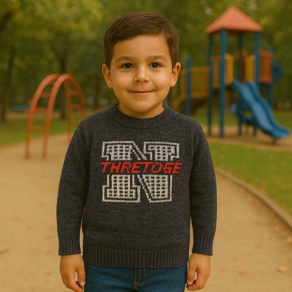 بلوزة صوف للأطفال لون بنفسجي