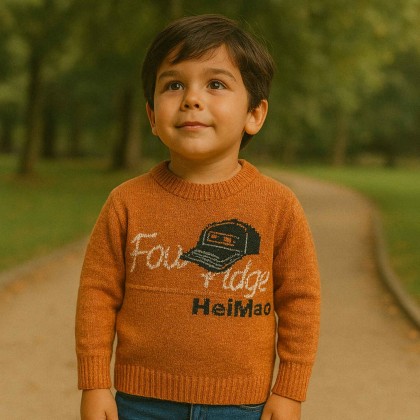 بلوزة صوف للأطفال لون عسلي