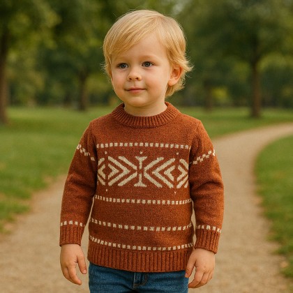 بلوزة صوف للأطفال لون عسلي