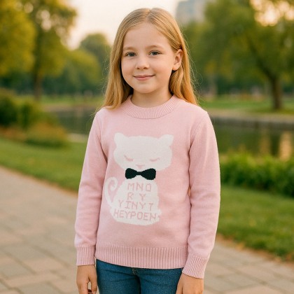 بلوزة ربيعية للأطفال لون زهري