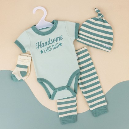 طقم 4 قطع للأطفال لون أزرق فاتح