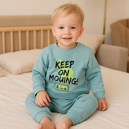 طقم للأطفال قطعتين لون أزرق