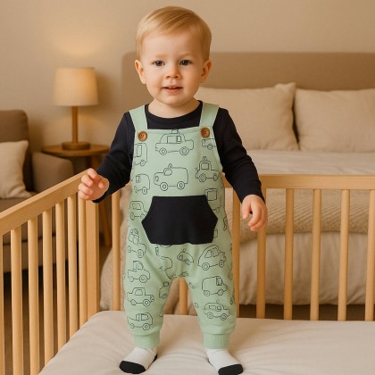 أفرهول 3 قطع لون فستقي و كحلي