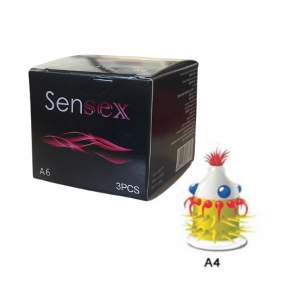 واقي ذكري مع نتؤات مصنوع من اللاتكس الطبيعي