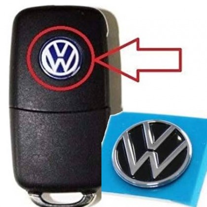شعار فلوكس فايجن لمفتاح السيارة قطعة واحدة لون أسود وفضي