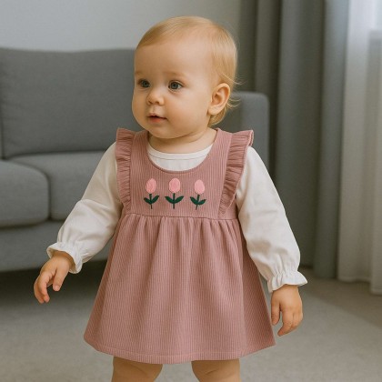 فستان للأطفال لون زهري