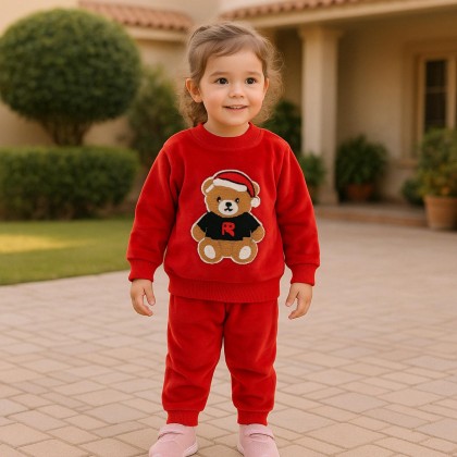 بجامة (قطعتين) للأطفال لون احمر