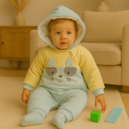 تبان بيبي لون أزرق فاتح وأصفر