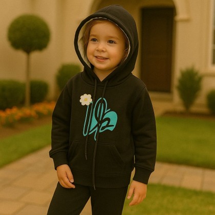 جاكيت فوتر للأطفال لون اسود