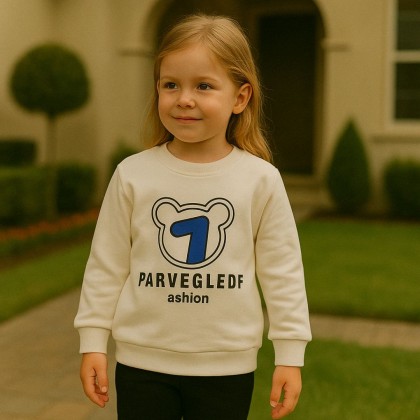 بلوزة فوتر للأطفال لون ابيض