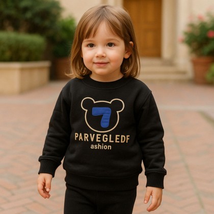 بلوزة فوتر للأطفال لون اسود