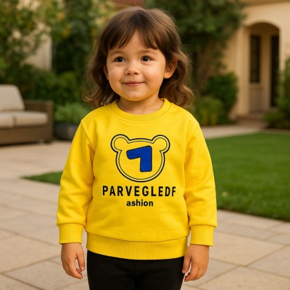 بلوزة فوتر للأطفال لون اصفر