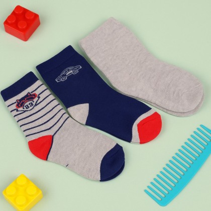 جوارب شتوية طويلة للأطفال (3 أزواج) بألوان متعددة