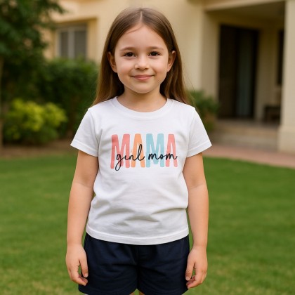 طقم قطعتين تيشيرت وشورت للأطفال لون بنفسجي بارد وكحلي