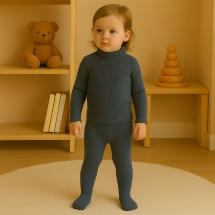 هيلاهوب قطني للأطفال لون أزرق بترولي