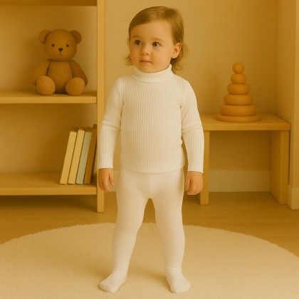 هيلاهوب قطني للأطفال لون أبيض