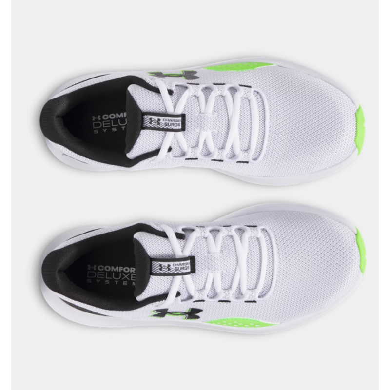 Under Under Men's UA Surge 4 Running Shoes- حذاء اندر ارمور سيرج 4 للرجال لون أبيض وأسود